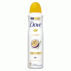 اسپری بدن ضد تعریق زنانه داوو DOVE مدل go fresh با رایحه passion fruitحجم 200 میل