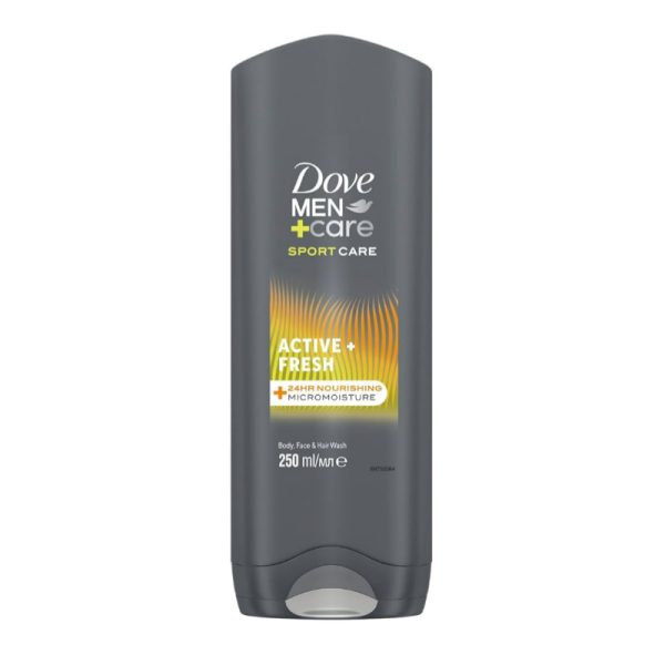 ژل شستشوی بدن، مو و صورت مردانه داو سری Sport Care با رایحه Active+Fresh حجم 400 میل