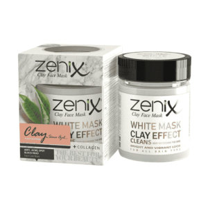 ماسک صورت خاک رس سفید و گیلاس زنیکس (Zenix) – مناسب انواع پوست حجم 190 گرم
