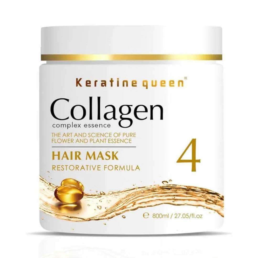 خرید ماسک مو بدون سولفات کراتین کوئین کلاژن مدل Keratine queen Collagen4 حجم 800 میل